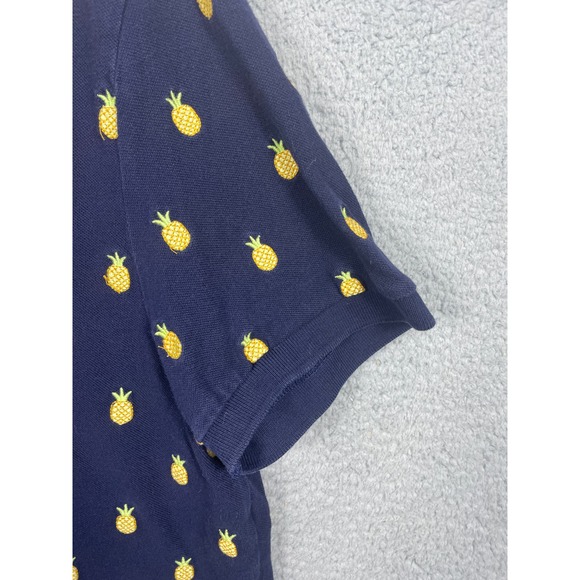 Express Mens Size XL Navy Polo Shirt Pineapple Print - Picture 12 of 14